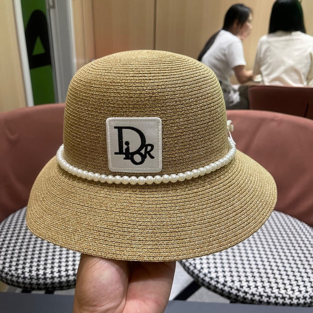 BUCKET HAT IN BEIGE RAFFIA MIX PEARL