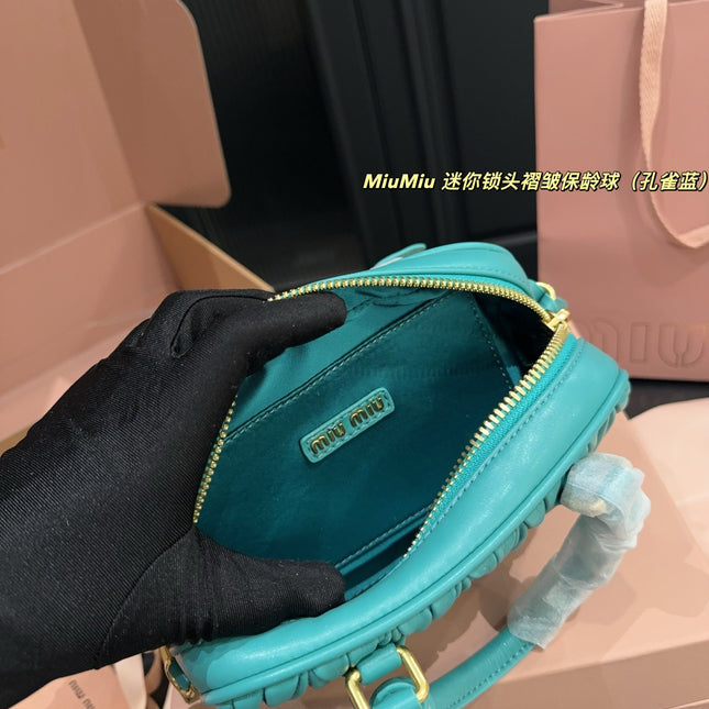 ARCADIE MATELASSÉ BAG 20 IN HIPPIE BLUE LAMBSKIN GOLD HARDWARE