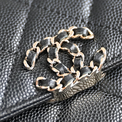 CHANEL 25S KELLY 14.5 CM IN BLACK LAMBSKIN