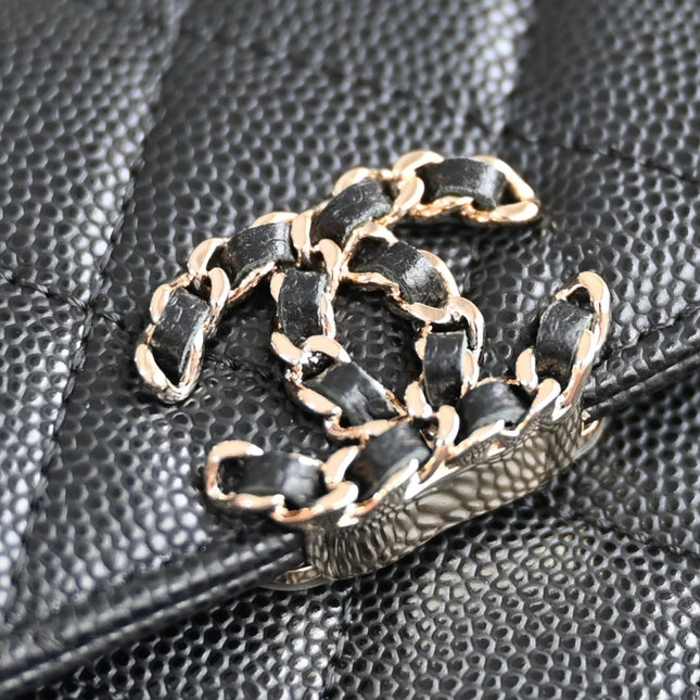 CHANEL 25S KELLY 14.5 CM IN BLACK LAMBSKIN
