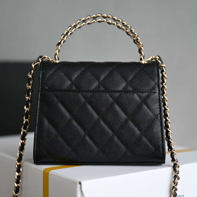 CHANEL 25S KELLY 14.5 CM IN BLACK LAMBSKIN