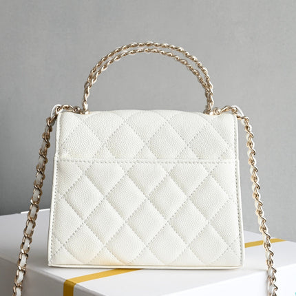 CHANEL 25S KELLY 14.5 CM IN WHITE LAMBSKIN