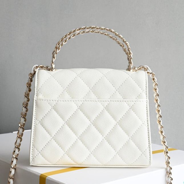CHANEL 25S KELLY 14.5 CM IN WHITE LAMBSKIN