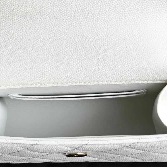 CHANEL 25S KELLY 14.5 CM IN WHITE LAMBSKIN