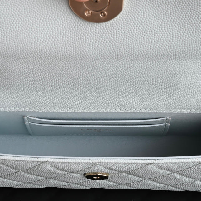 CHANEL 25S KELLY 18 CM IN SOFT MINT BLUE LAMBSKIN