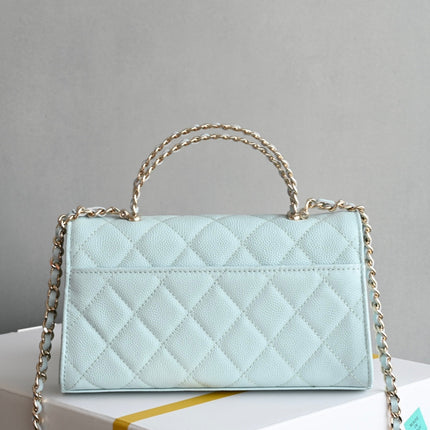 CHANEL 25S KELLY 18 CM IN SOFT MINT BLUE LAMBSKIN