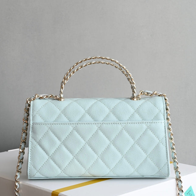CHANEL 25S KELLY 18 CM IN SOFT MINT BLUE LAMBSKIN