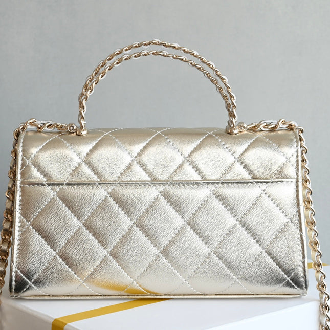 CHANEL 25S KELLY 18 CM IN GOLD LAMBSKIN