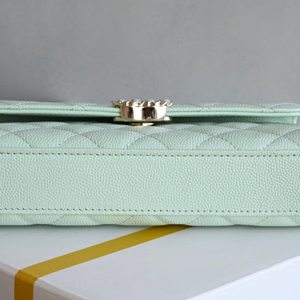 CHANEL 25S KELLY 18 CM IN MINT GREEN LAMBSKIN