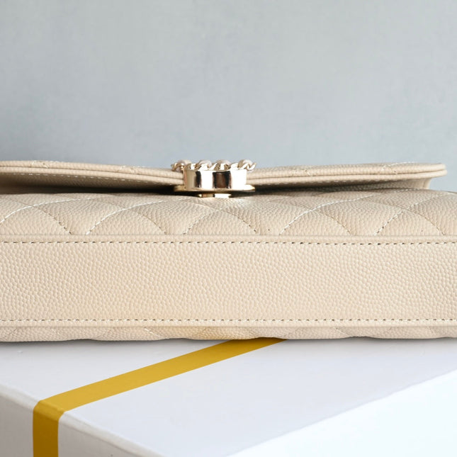 CHANEL 25S KELLY 18 CM IN BEIGE LAMBSKIN