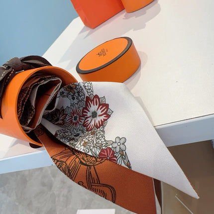 HERMES 25S SILK NECKERCHIEF 86 IN SILK 714381