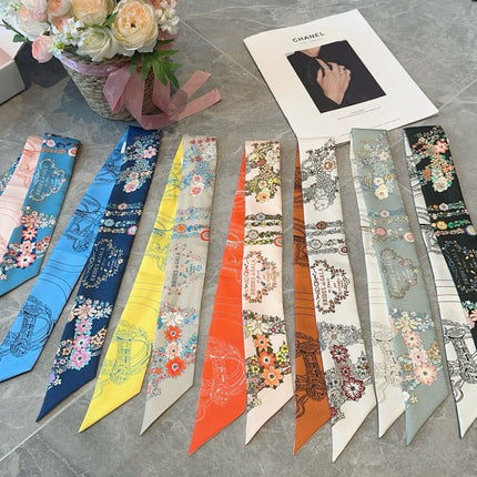 HERMES 25S SILK NECKERCHIEF 86 IN SILK 714382