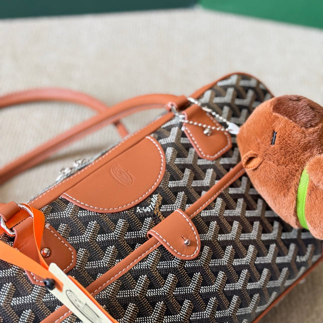 SAINT MARTIN MINI BAG 22 IN BROWN GOYARDINE CANVAS AND CALFSKIN