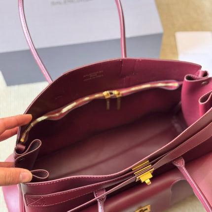 BEL AIR CARRY ALL BAG 35 IN BURGUNDY RED NAPPA LAMBSKIN GOLD HARDWARE