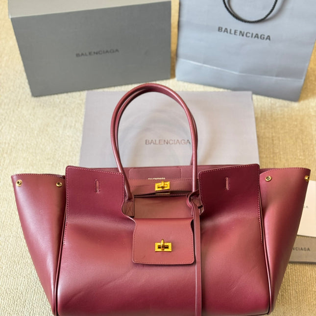BEL AIR CARRY ALL BAG 35 IN BURGUNDY RED NAPPA LAMBSKIN GOLD HARDWARE