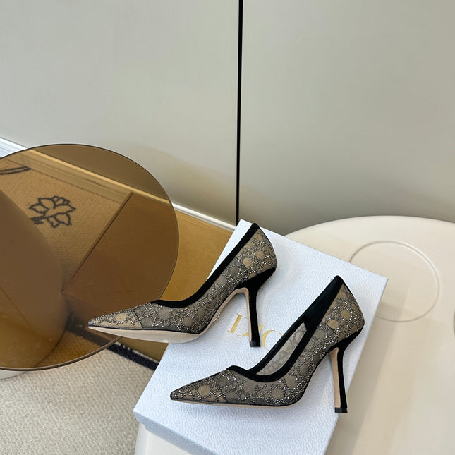 HIGH HEELS PUMP IN BLACK LAMB SUEDE 10 CM