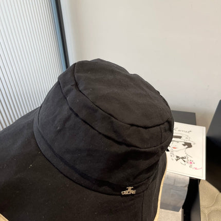 BUCKET HAT MODEL 651983 IN BLACK SLUB FABRIC