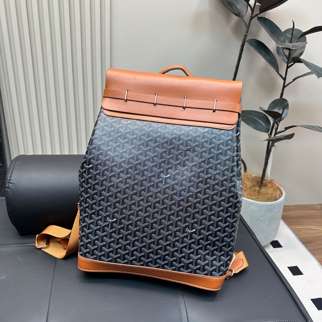 CISALPIN BACKPACK 45 IN BROWN GOYARDINE CANVAS AND CALFSKIN