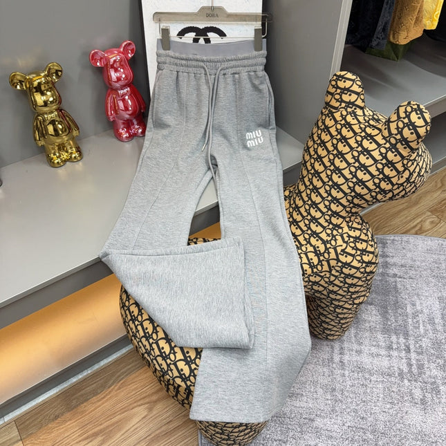 MIUMIU FLEECE TOP AND FLARED PANTS SET STYLE 216
