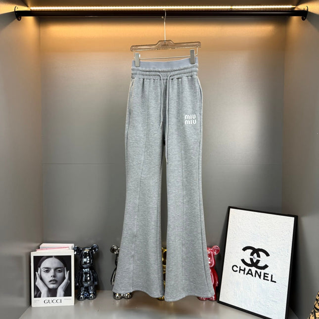 MIUMIU FLEECE TOP AND FLARED PANTS SET STYLE 216