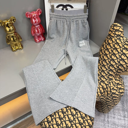 MIUMIU FLEECE TOP AND FLARED PANTS SET STYLE 216