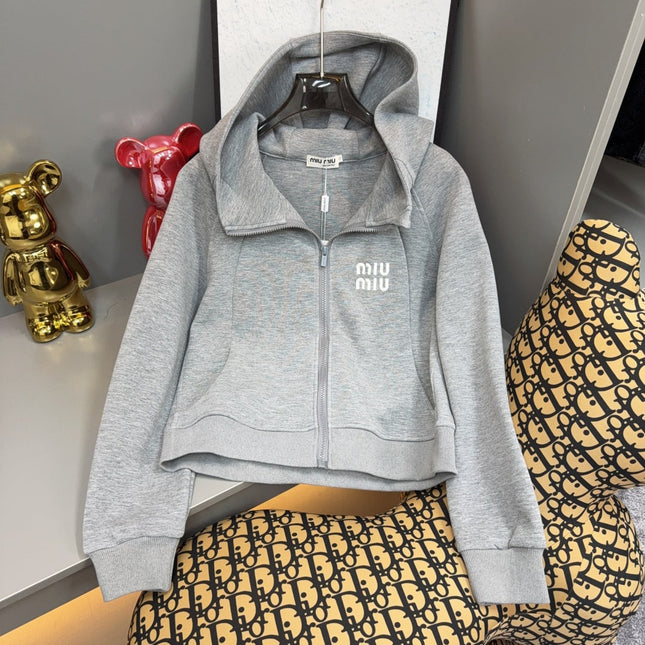 MIUMIU FLEECE TOP AND FLARED PANTS SET STYLE 216