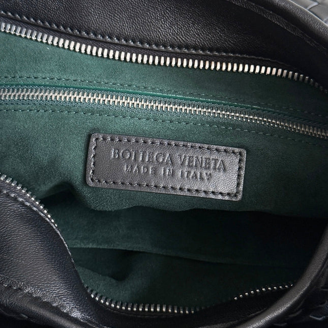 BOTTEGA VENETA 25S LARGE VENETO BAG 38 IN BLACK CALFSKIN SILVER HARDWARE