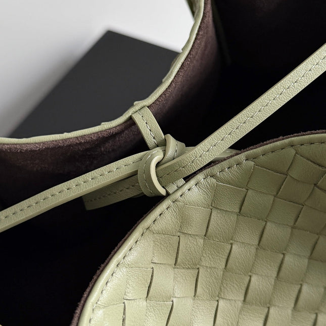 PINACOTECA REVERSIBLE TOTE BAG 43 IN MATCHA LAMBSKIN AND BROWN SUEDE