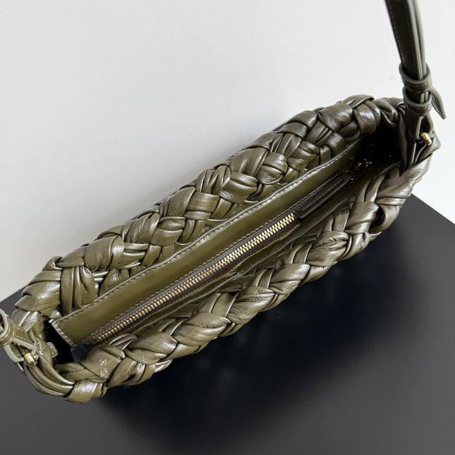 KELIMERO CHA-CHA CLUTCH 28.5 IN DARK GREEN LAMBSKIN