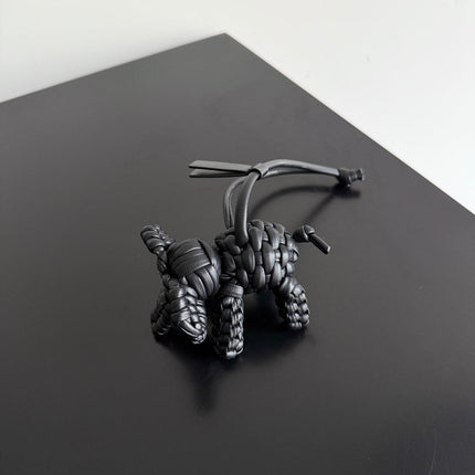 BOTTEGA VENETA 25S DAMEN ELEPHANT CHARM IN BLACK CALFSKIN