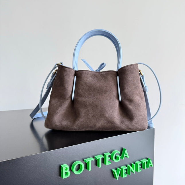 BOTTEGA VENETA 25S SMALL PINACOTECA REVERSIBLE BAG 24 IN LIGHT BLUE CALFSKIN