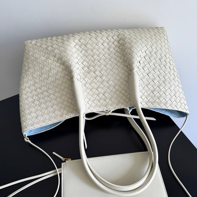 BOTTEGA VENETA 25S PINACOTECA BAG 43 IN IVORY CALFSKIN