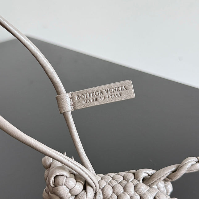 BOTTEGA VENETA 25S CAT CHARM IN GREIGE CALFSKIN