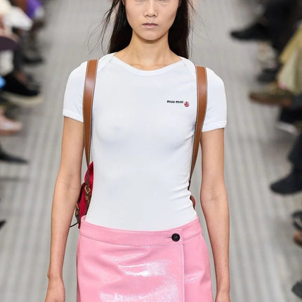 Miu 25C Petit Bateau X Miu Miu stretch jersey slim T-shirt 228169