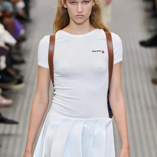 Miu 25C Petit Bateau X Miu Miu stretch jersey slim T-shirt 228169