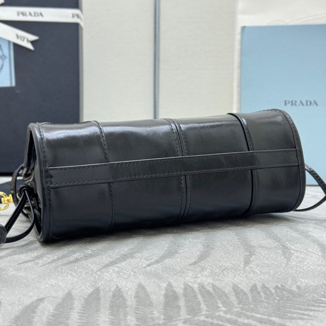 PRADA 25S BONNIE MINI HANDBAG 23 IN BLACK CALFSKIN GOLD HARDWRE
