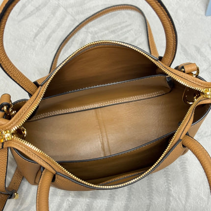 PRADA 25S SMALL BAG 23 IN CARAMEL CALFSKIN GOLD HARDWRE
