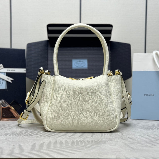 PRADA 25S SMALL BAG 23 IN IVORY CALFSKIN GOLD HARDWRE