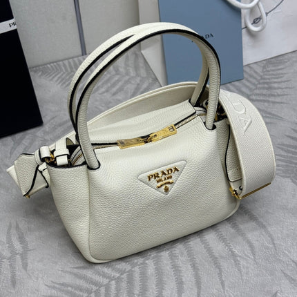 PRADA 25S SMALL BAG 23 IN IVORY CALFSKIN GOLD HARDWRE