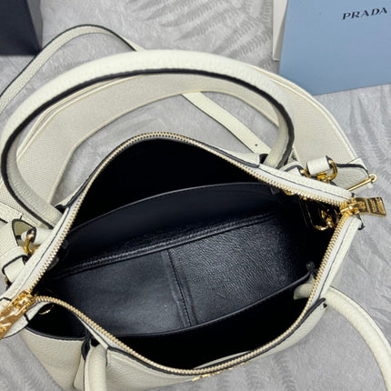PRADA 25S SMALL BAG 23 IN IVORY CALFSKIN GOLD HARDWRE