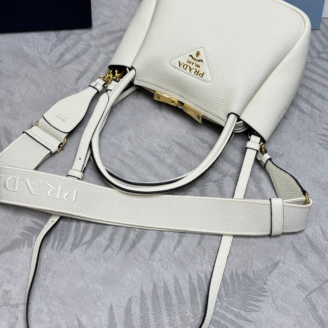 PRADA 25S SMALL BAG 23 IN IVORY CALFSKIN GOLD HARDWRE