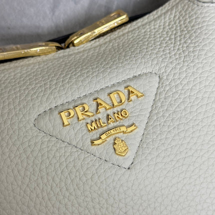 PRADA 25S SMALL BAG 23 IN IVORY CALFSKIN GOLD HARDWRE