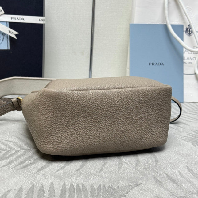 PRADA 25S SMALL BAG 23 IN TAUPE CALFSKIN GOLD HARDWRE