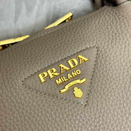 PRADA 25S SMALL BAG 23 IN TAUPE CALFSKIN GOLD HARDWRE