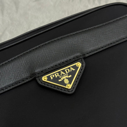 PRADA 25S RE-EDITION 1978 MINI 21 IN BLACK NYLON AND SAFFIANO CALFSKIN