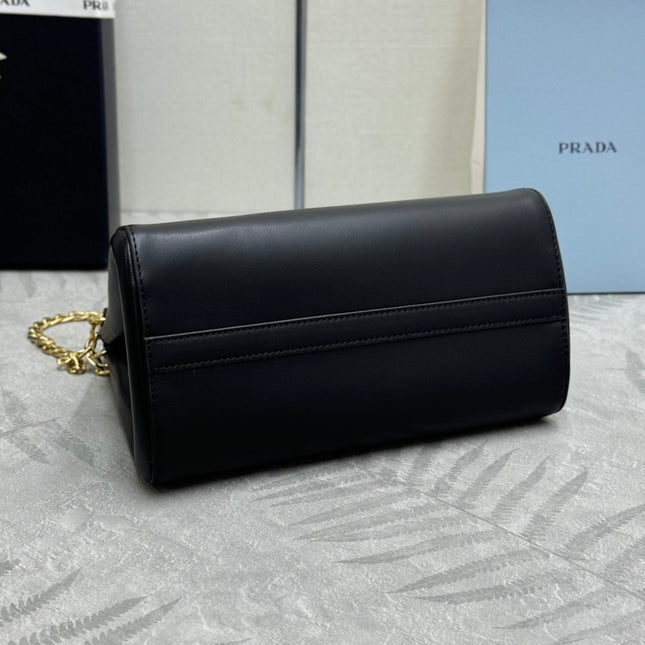 PRADA 25S ENCHAINE MINI BAG 22 IN BLACK CALFSKIN GOLD HARDWRE