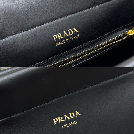 PRADA 25S ENCHAINE MINI BAG 22 IN BLACK CALFSKIN GOLD HARDWRE