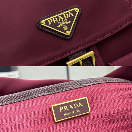 PRADA 25S RE-EDITION 1978 SMALL BACKPACK 32 IN BURGUNDY RE-NYLON