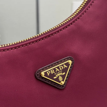PRADA 25S RE-EDITION 2005 MINI BAG 22 IN BURGUNDY RE-NYLON AND SAFFIANO