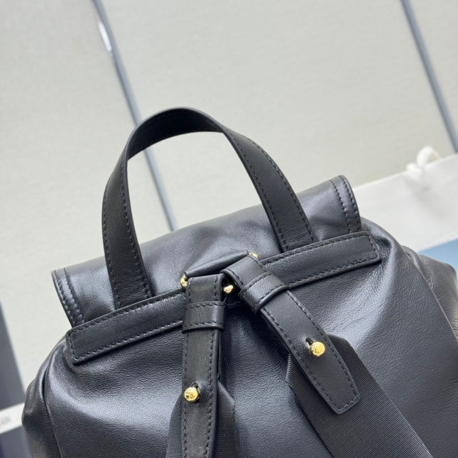 PRADA 25S EXPLORE MEDIUM BACKPACK 29 IN BLACK CALFSKIN GOLD HARDWRE